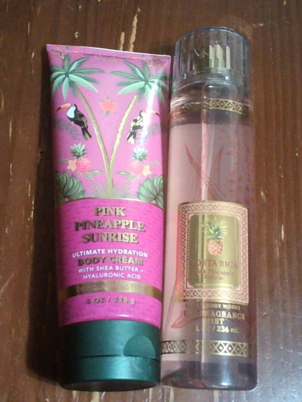 Bath & Body Works Pink Pineapple Sunrise Body Cream & Fragrance Mist Set